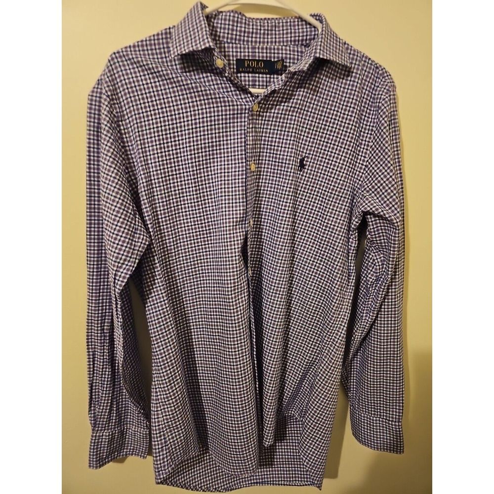 Polo Ralph Lauren Long Sleeve Button Up  Purple/navy Plaid Men's S